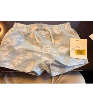 Starting Out Baby Boys Light Blue Floral Tropical Swim Trunks Size 9M NWT